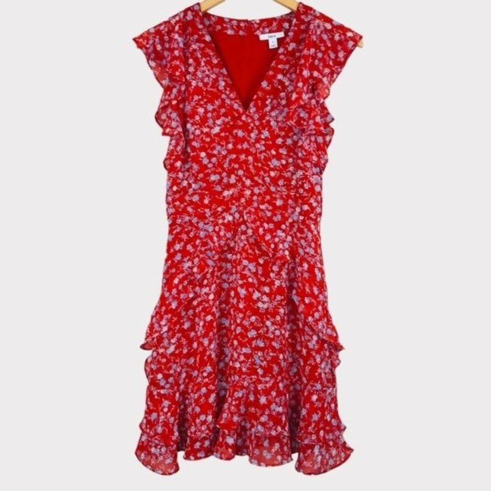 BAR III Floral Print Ruffle Dress Size 0